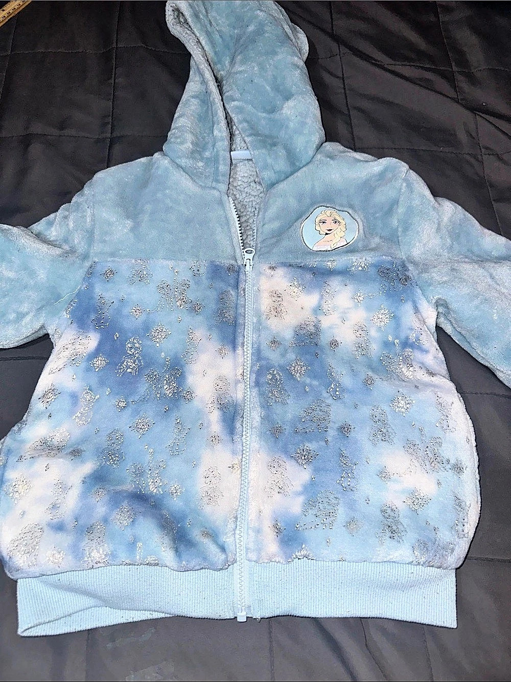 Disney Frozen Elsa Hooded Puffer Jacket Blue Girls 7